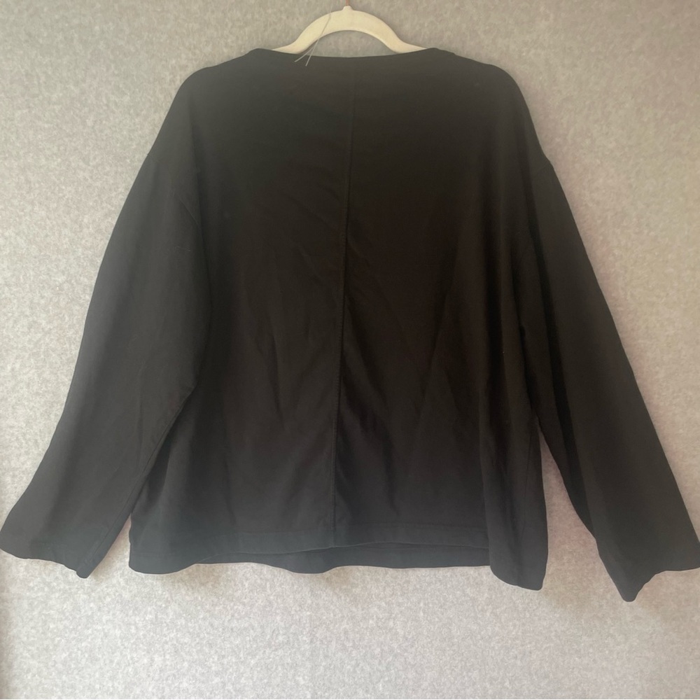 COS Mens Black Long Sleeve Cotton T Shirt Large - Picture 2 of 7